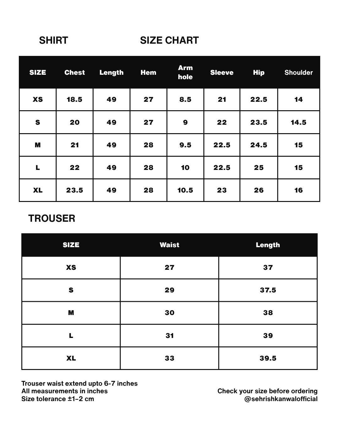 Size Chart
