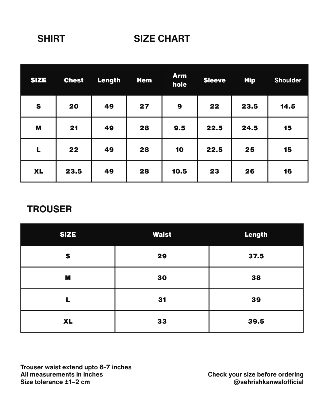 Size Chart