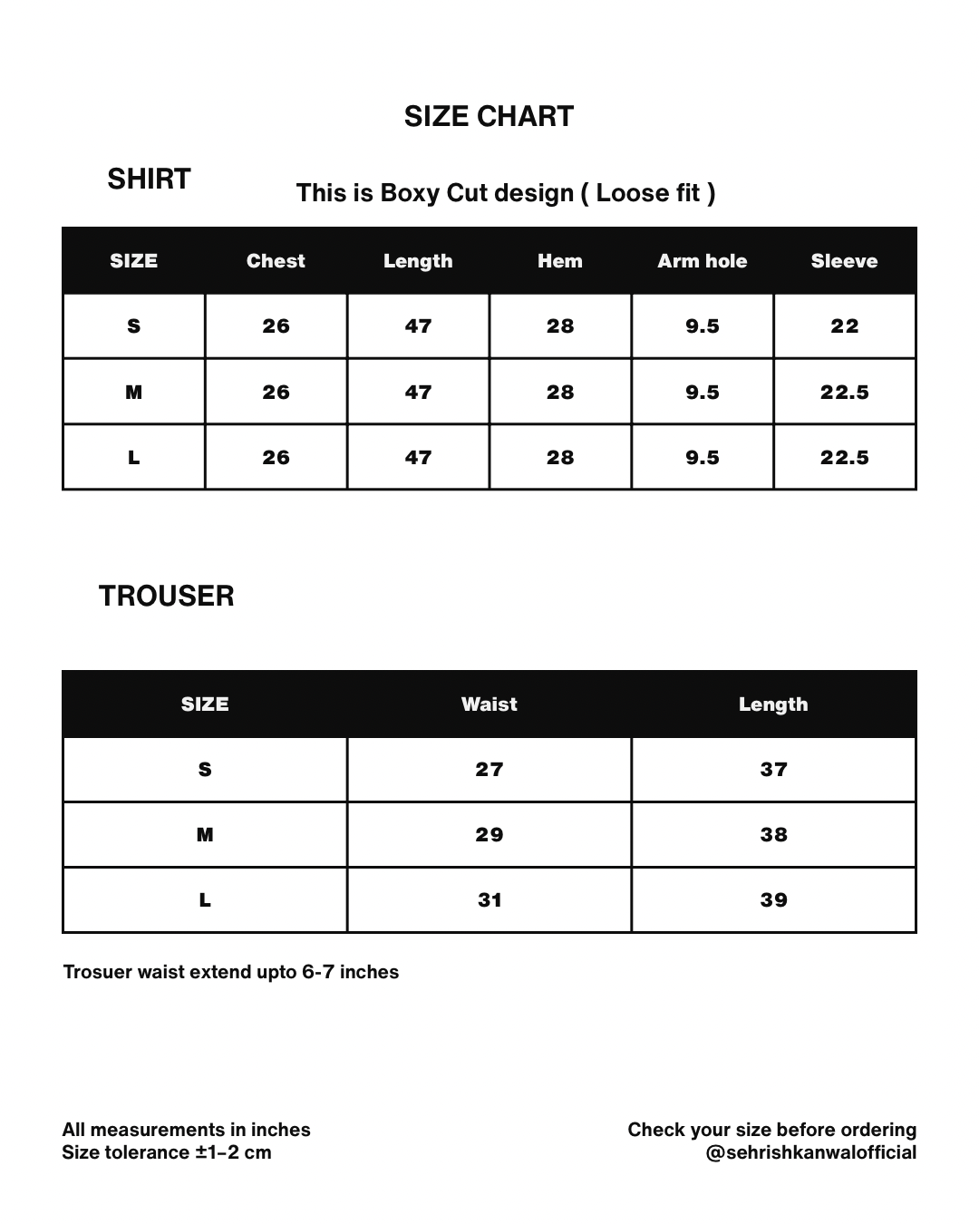 Size Chart